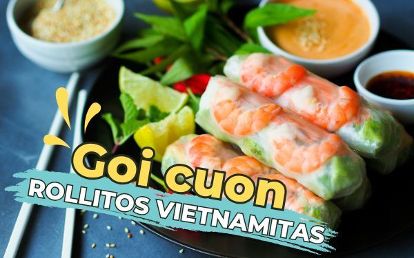 Goi cuon o rollito vietnamita lleno de frescura y hierbas aromáticas