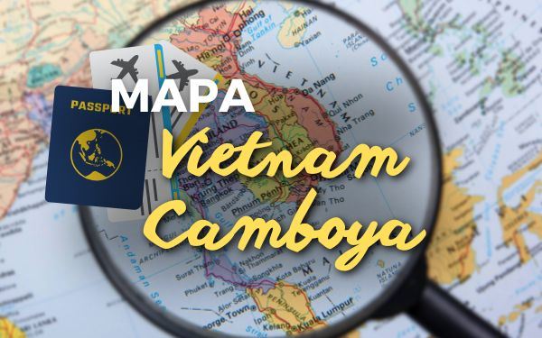 Mapa turístico de Vietnam y Camboya para un viaje sin fronteras