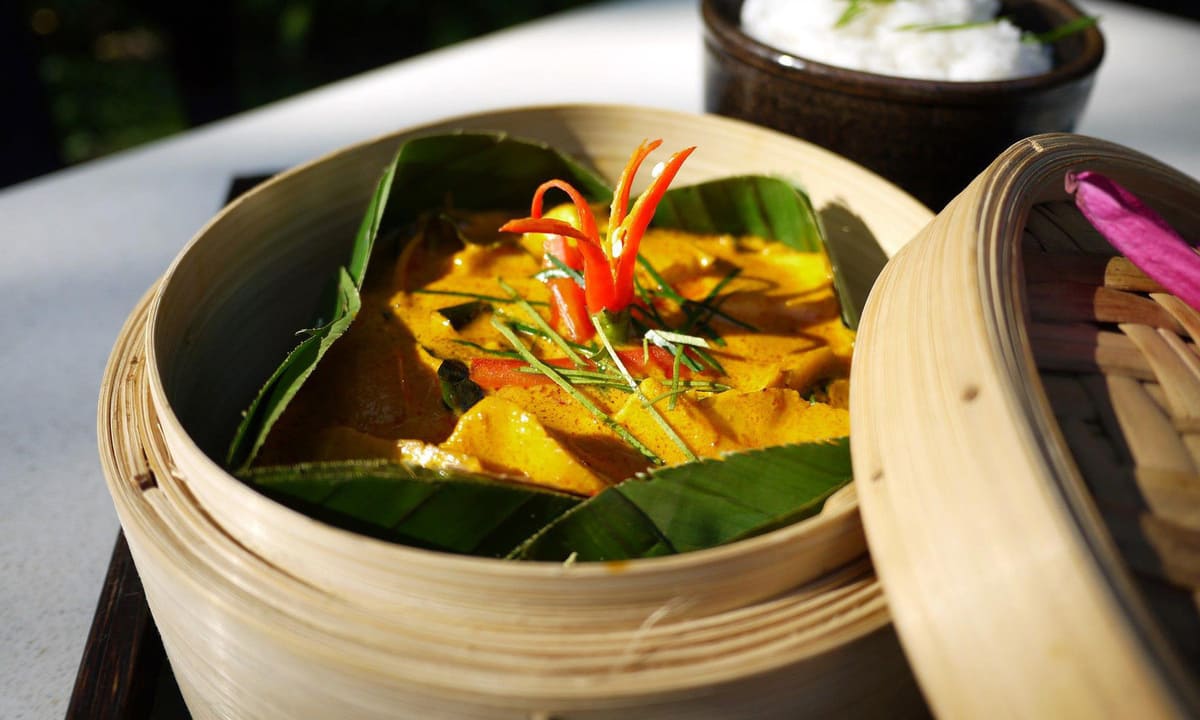 Amok, the iconic flavor of Cambodia wrapped in banana leaf