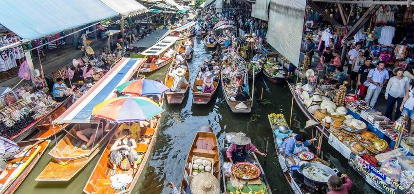 mercado flotante tailandia