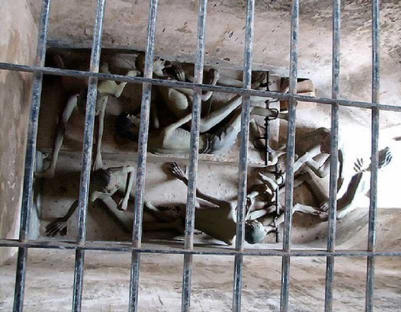 Prisoners in the 'tiger cage'