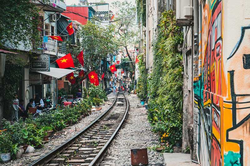 La calle de tren en Hanói