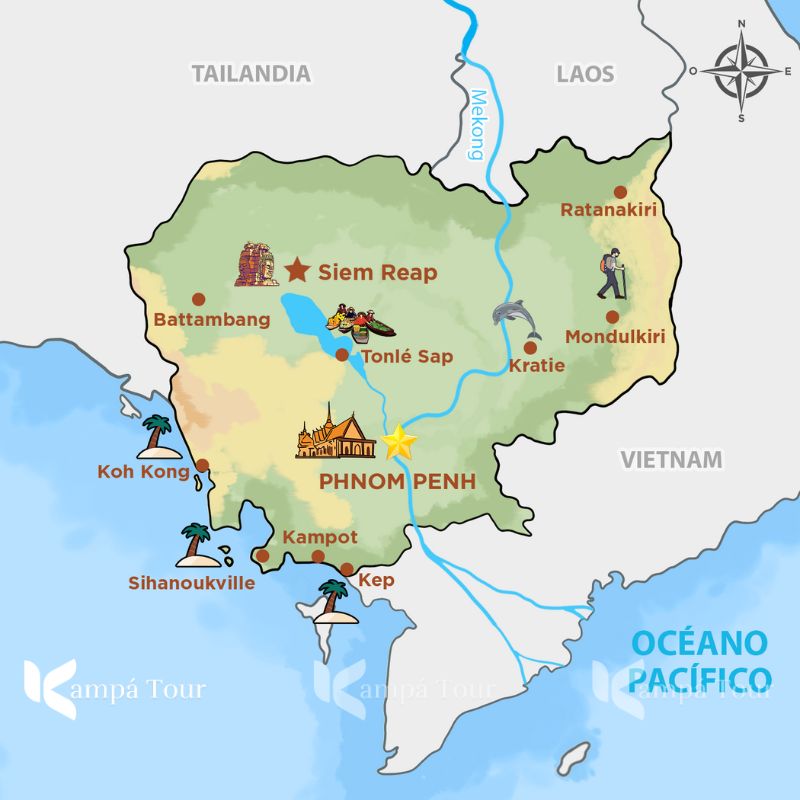 mapa de camboya
