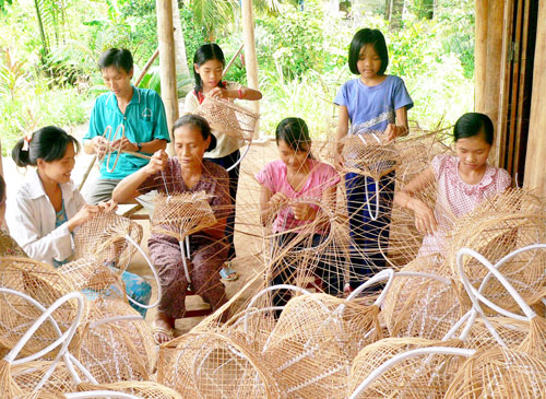 productos de la hoja de coco en ben tre