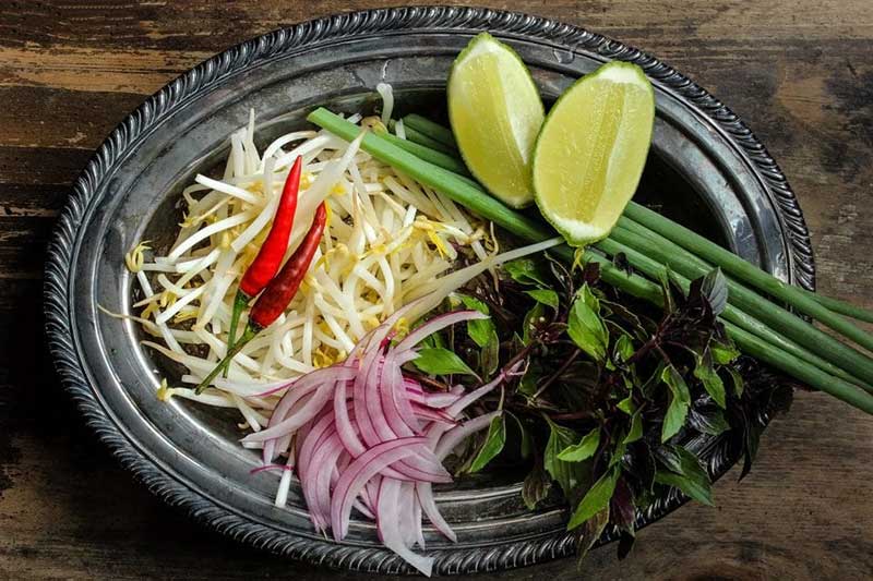 bun bo hue fresh herbs