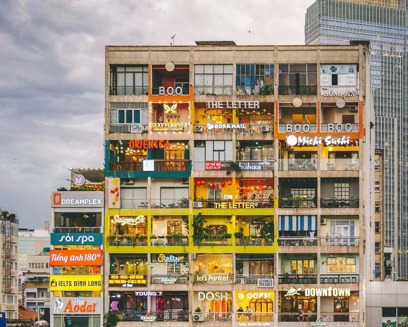 The old building number 42 in Nguyen Hue Pedestrian Street