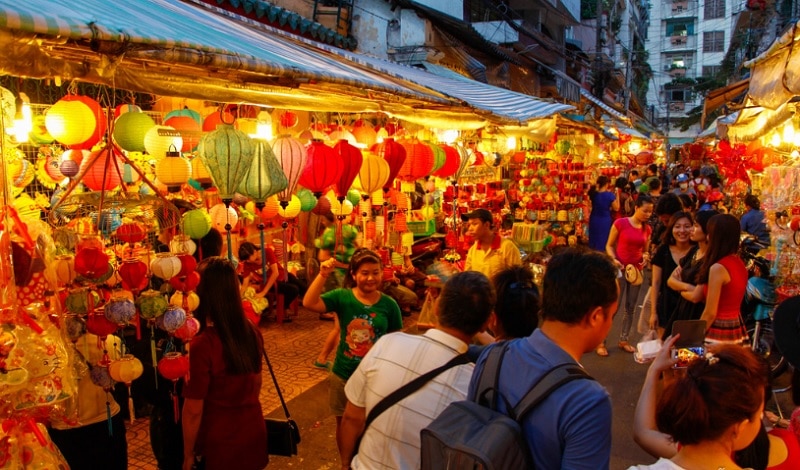 festival del medio otoño en la calle Luong Nhu Ngoc