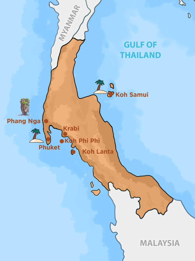Thailand Islands Map