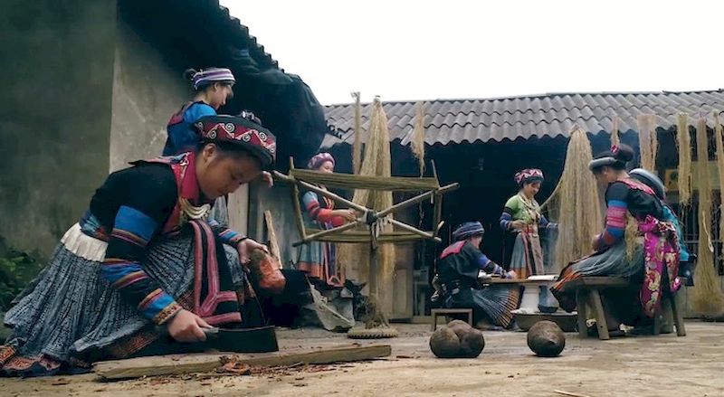 El pueblo de tejedores de lino de Lung Tam. Foto: internet