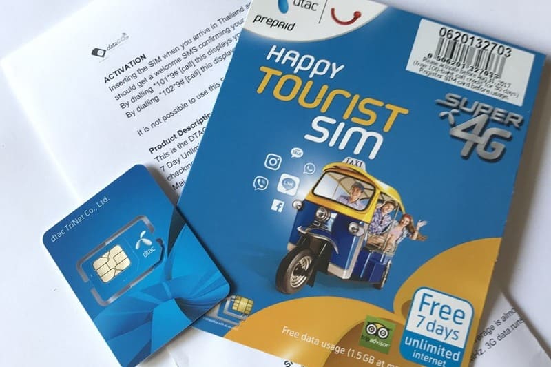 Tarjetas SIM Prepago para Tailandia con acceso a Internet