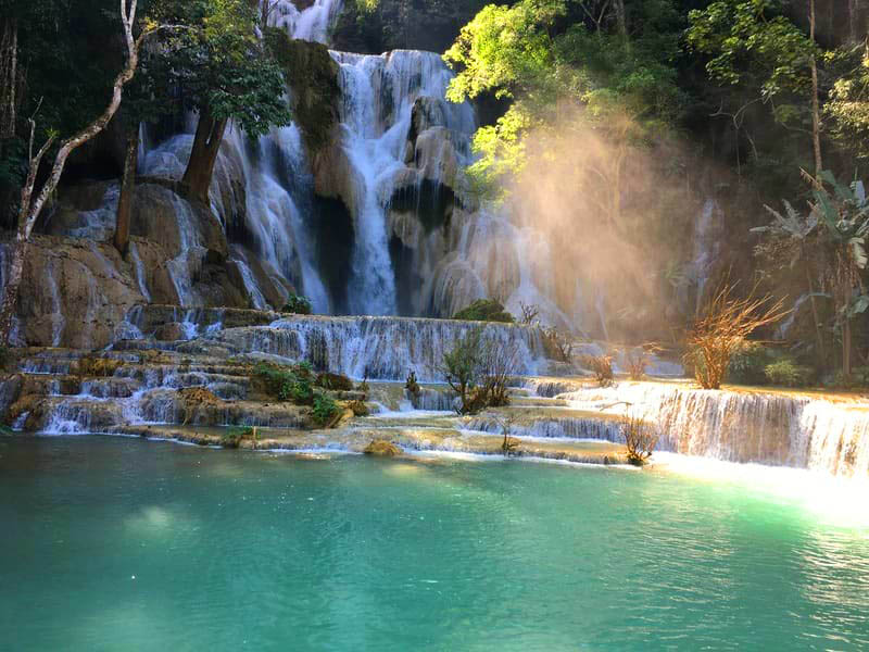 kuang si falls in laos