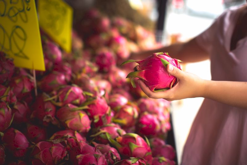 La fruta del dragón de Tailandia aparece de abril a octubre 