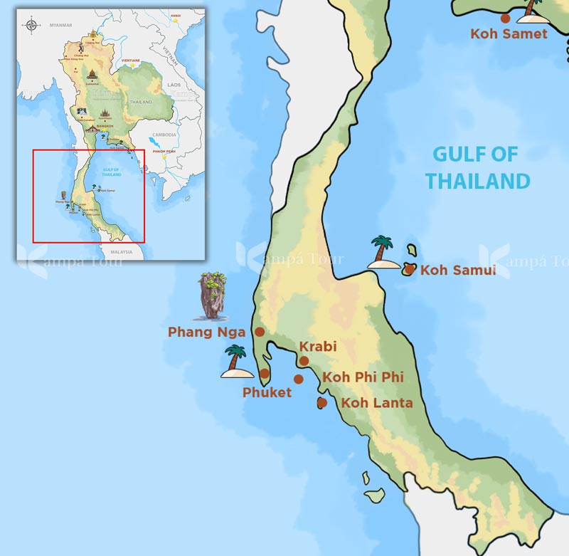 Phuket Thailand map