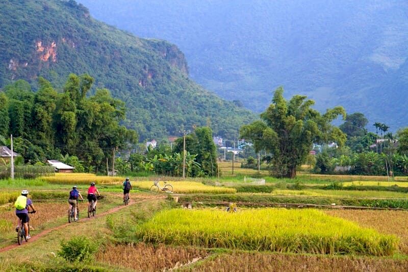El paisaje verde en Mai Chau