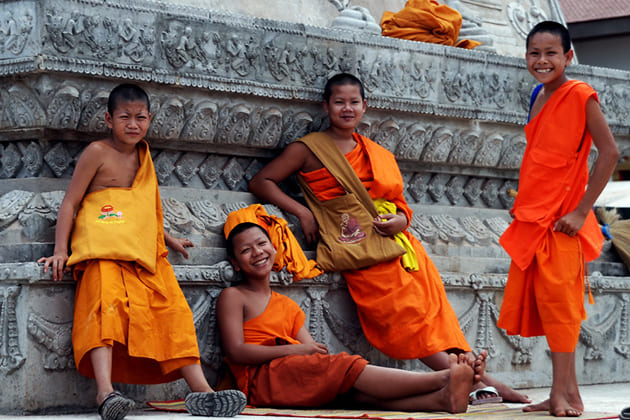 monks in laos