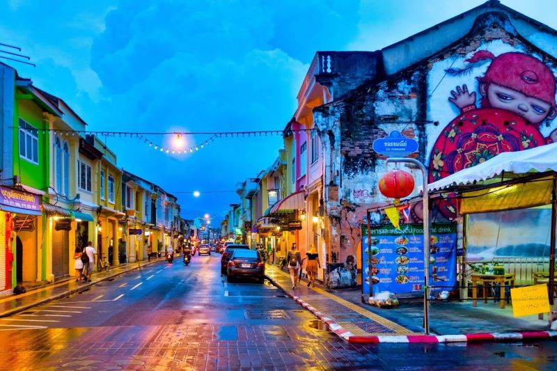 Phuket streets after rain