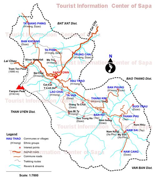 Sapa Vietnam tourist map