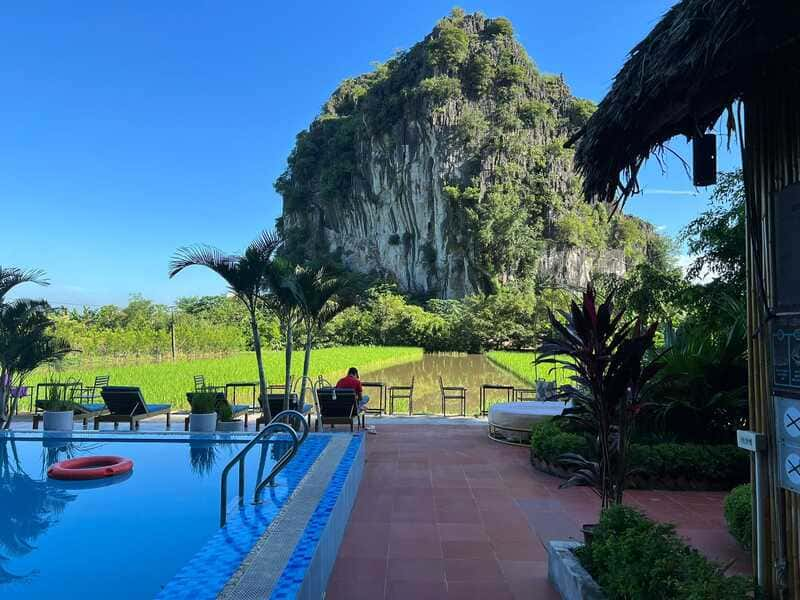 The atmosphere at Tam Coc Horizon Bungalow is calm and immersive, ideal for rejuvenating