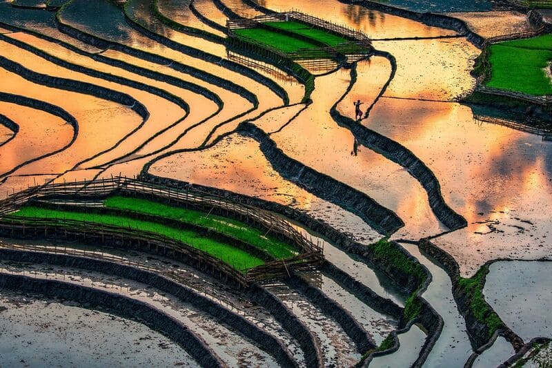 The flooded season in Hoang Su Phi