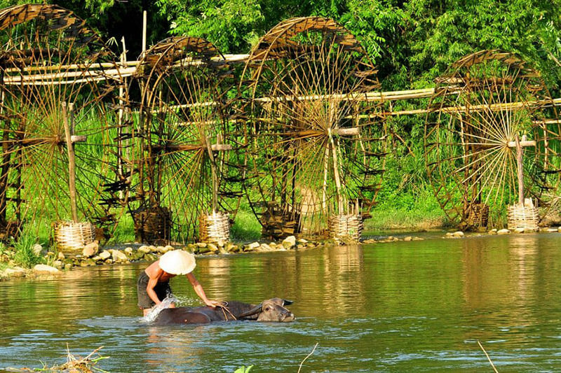 Traditional water wheels of Pu Luong