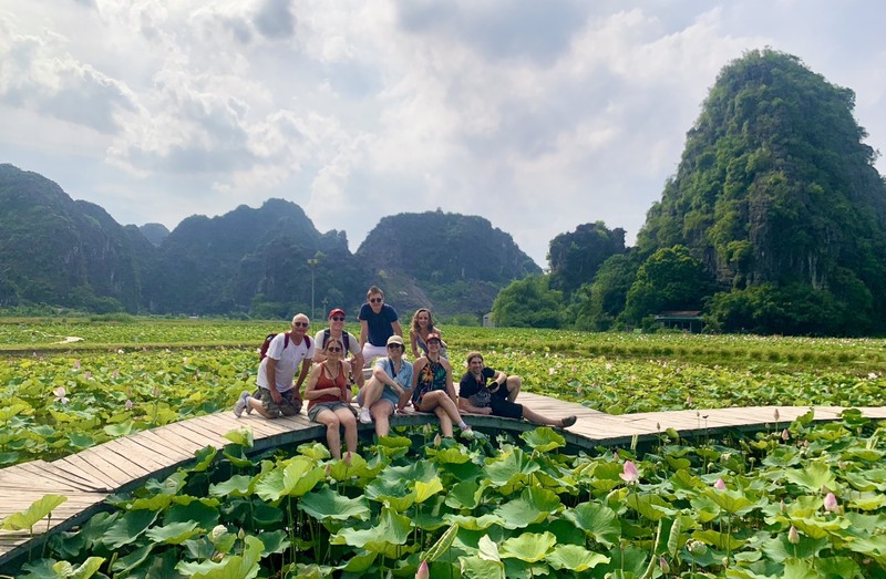 The peaceful atmosphere of Halong Bay on land enhanced by lotus flowers at the start of the season - Our dear travelers 