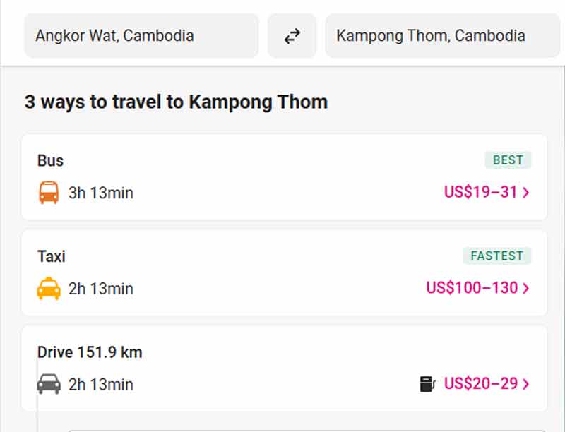  how to get to kampong thom