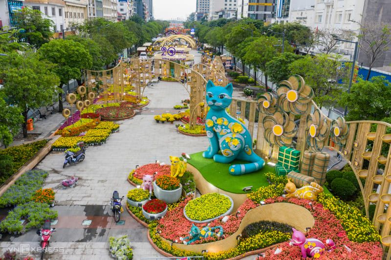 año nuevo en vietnam calle nguyen hue