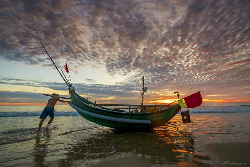 Sunset over the sea