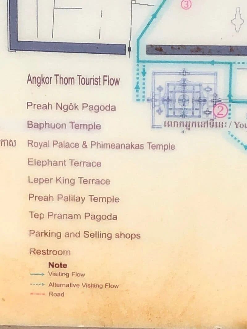 ruta de visita en angkor thom