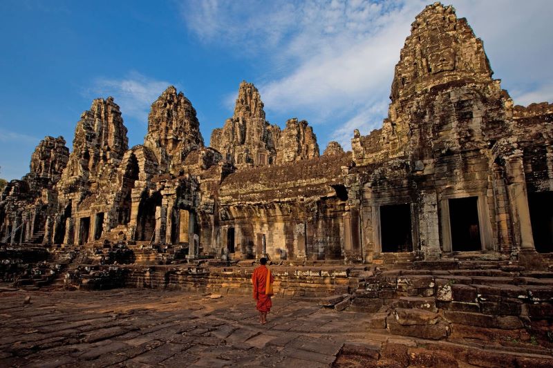 Angkor Wat and monk