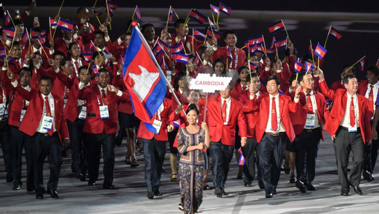 bandera en la vida cotidiana de camboya