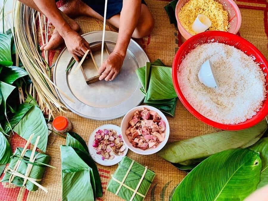 preparacion de banh chung