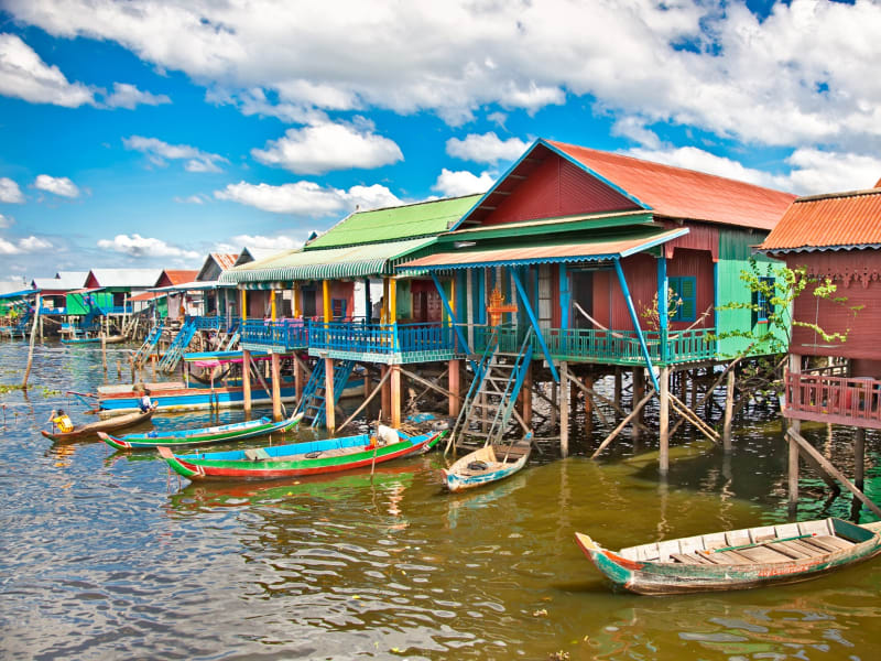 A floating village in Tonle Sap