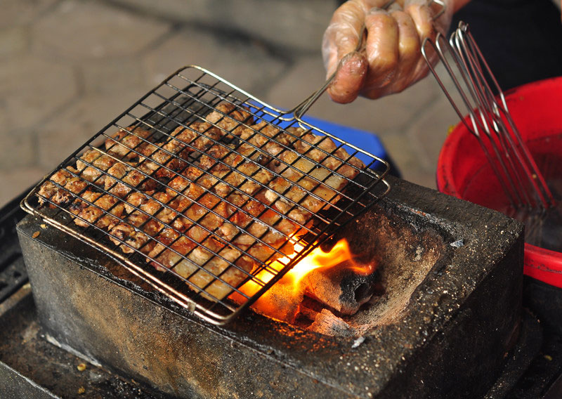 Charcoal roasted pork