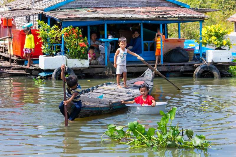 Floating village Chhnok Tru, Tonle Sap Lake, Cambodia