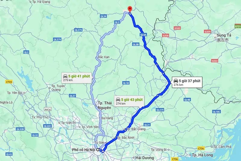 Road from Hanoi to Cao Bang province in northern Vietnam