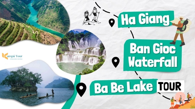 You can combine Ha Giang, Cao Bang and Ba Be in one trip