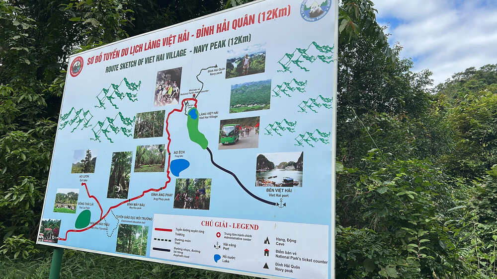 the map of Viet Hai VIllage and Navy Peak