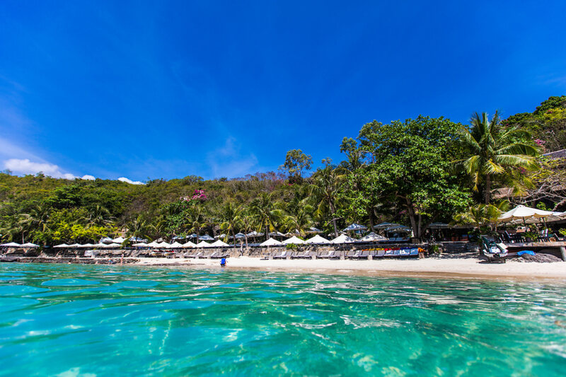 White sand blue water in Nha Trang