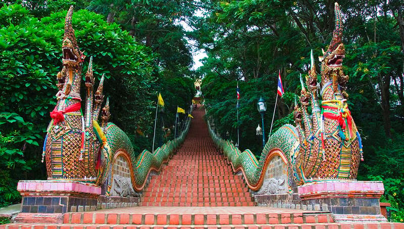 Its staircase of 309 steps lined with Nagas, snakes with dragon heads