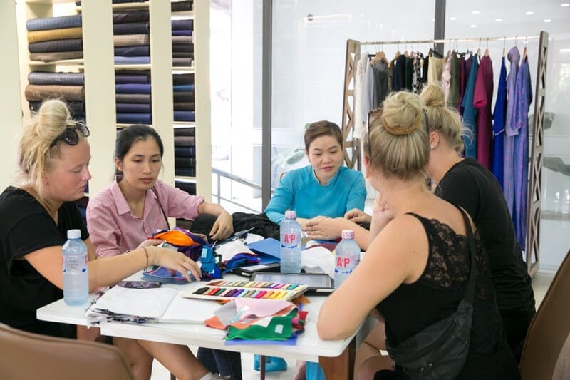 customers and clothing in Hoi An