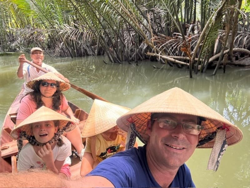 travelers in the Mekong delta