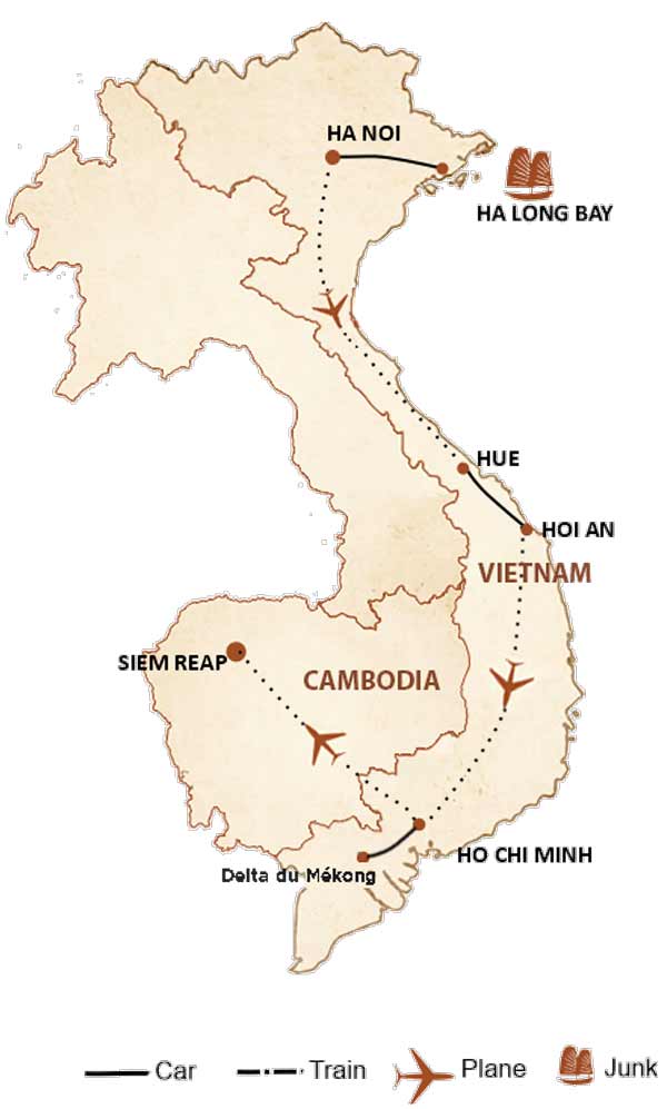 VIETNAM AND CAMBODIA MAP