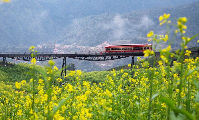 Mountain Railway in Muong Hoa Valley