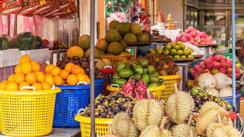 Abundant fruits in Kampot 