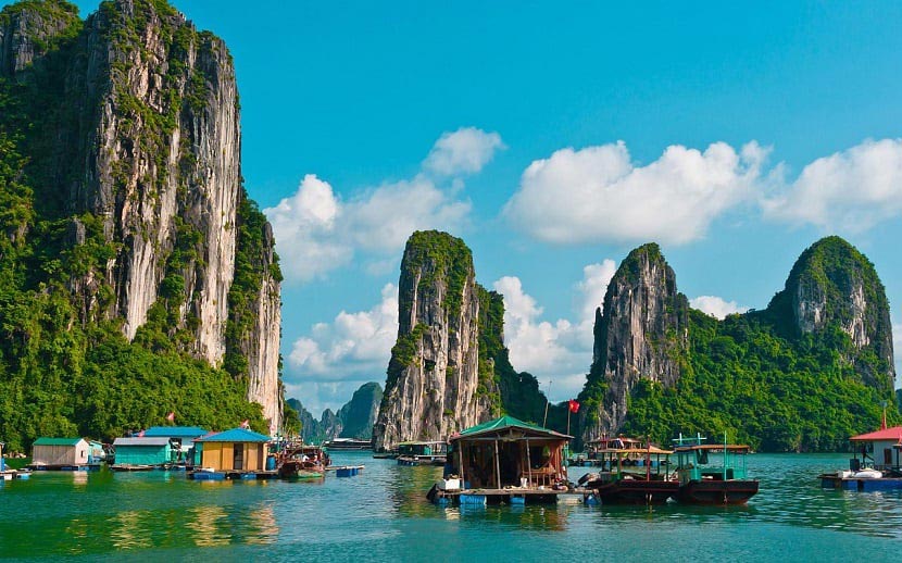 Halong Bay is a UNESCO World Heritage Site in Vietnam