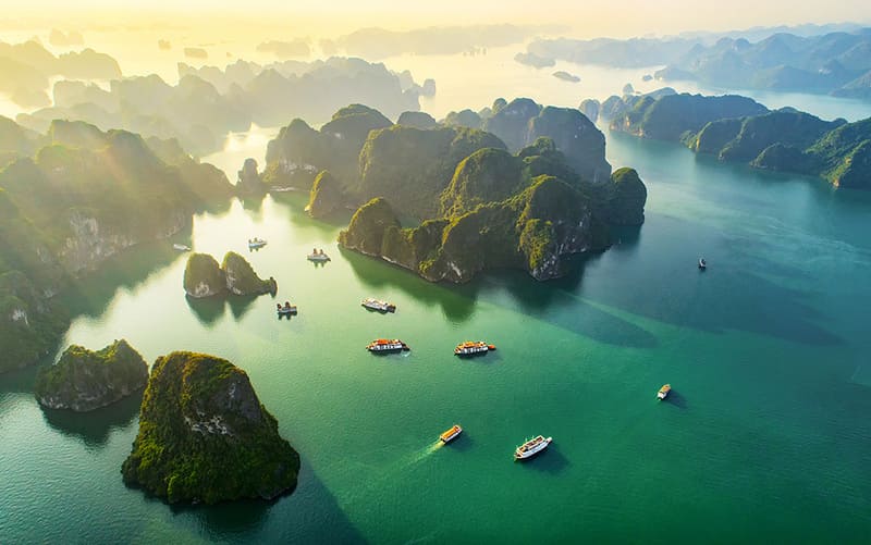 Ha Long Bay is located in Quang Ninh province, about 170 km northeast of the capital Hanoi