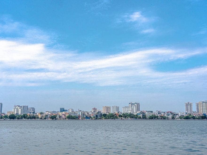 Hanoi lake after rain in August with fresh air