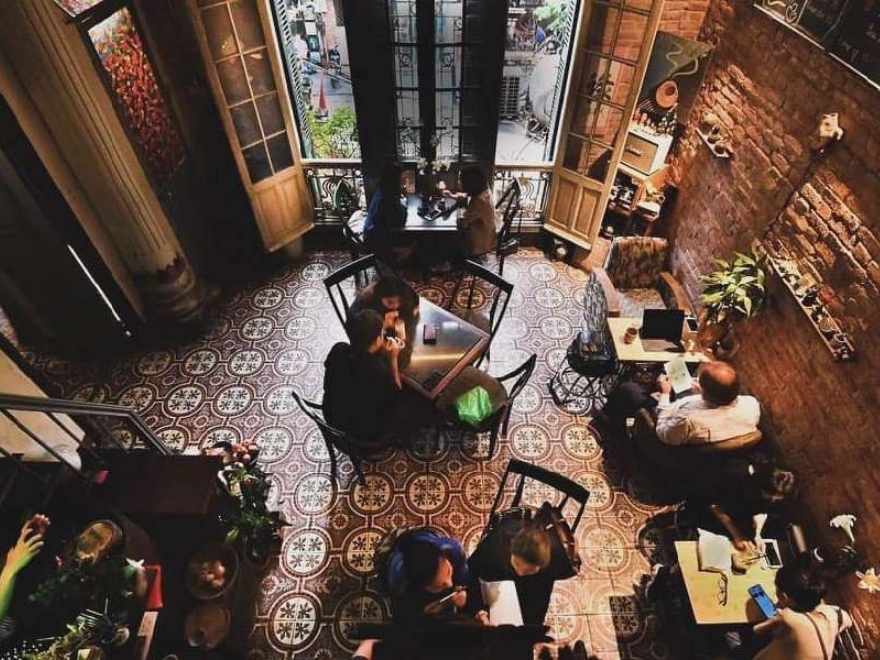 Hanoi cafe on a rainy September afternoon