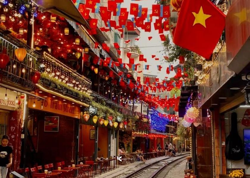 Hanoi railway street in the days leading up to September 2nd